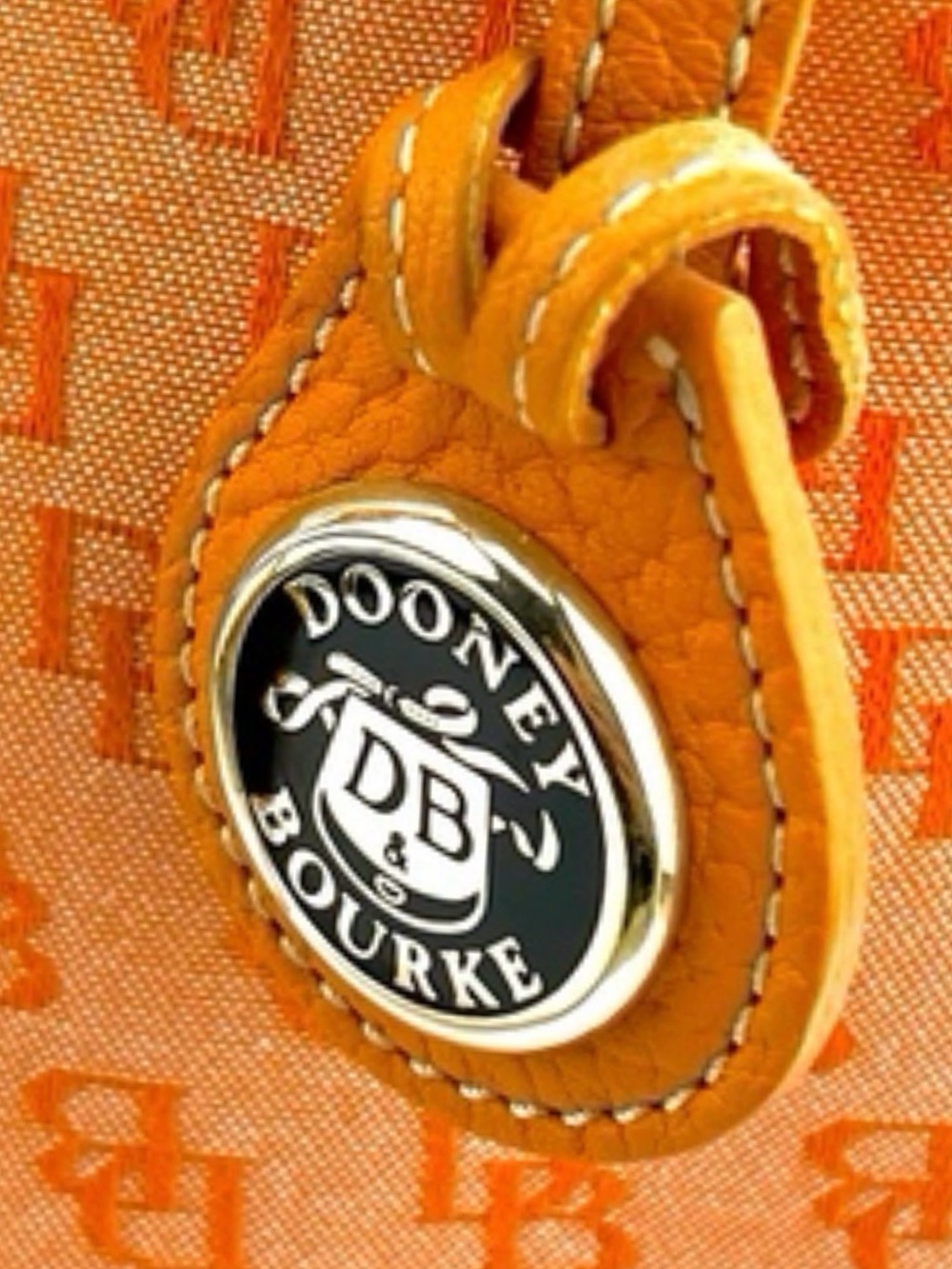 Dooney & Bourke Orange Monogram Large Shoulder Bag Y2K Vintage - RARE π§‘ - Picture 4 of 16